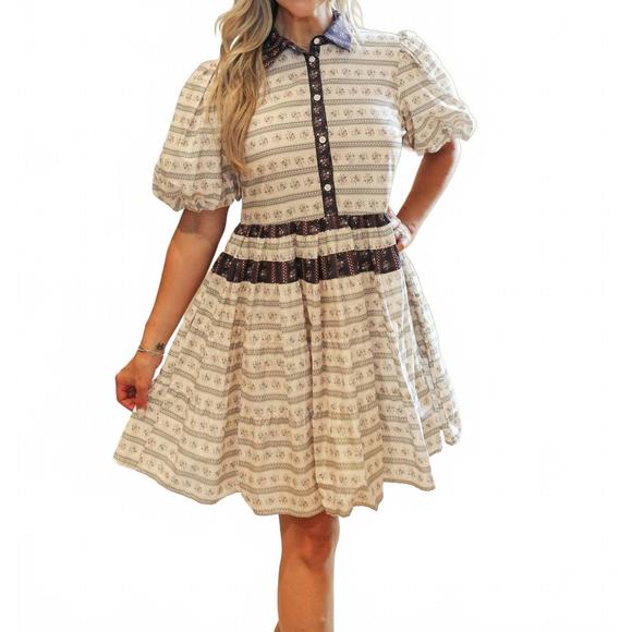 AUREUM Dresses & Skirts - NEW AUREUM collared blossom mini dress in multicolor